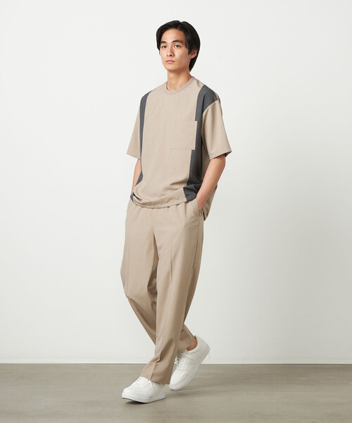 COMME CA ISM（コムサイズム）の「ライトウエイトポリエステル リラックスワイドテーパードパンツ（スラックス・メンズ・グレー/ベージュ/ブラック・LARGE/MEDIUM/SMALL）」の14枚目の写真