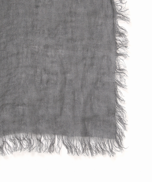 IENA(イエナ)の「ASAUCE MELER/アソースメレ フランダースサン リネンガーゼ(ストール/ショール・レディース・サックスブルー/チャコールグレー/ホワイト・FREE)」の4枚目の写真