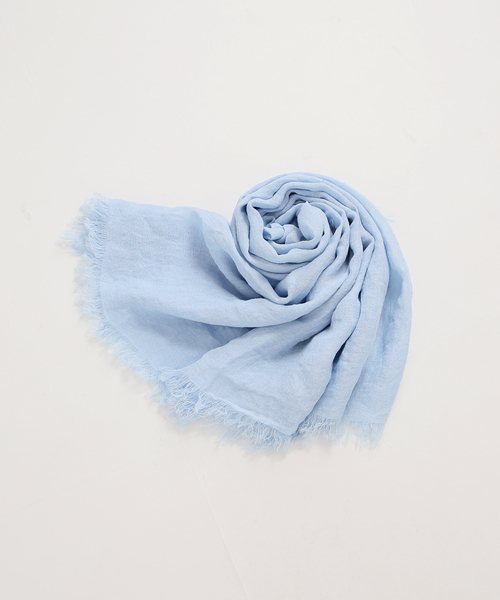 IENA(イエナ)の「ASAUCE MELER/アソースメレ フランダースサン リネンガーゼ(ストール/ショール・レディース・サックスブルー/チャコールグレー/ホワイト・FREE)」の8枚目の写真