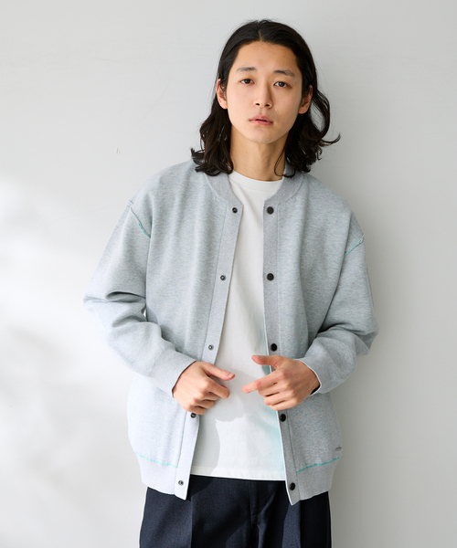 B.C STOCK（ベーセーストック）の「ANTS & ELEPHANTS / アンツアンドエレファンツ 2TONE SWEATLIKE リブCD（カーディガン/ボレロ・メンズ・ネイビー/ベージュ/チャコールグレー/レッド・LARGE/MEDIUM）」の6枚目の写真