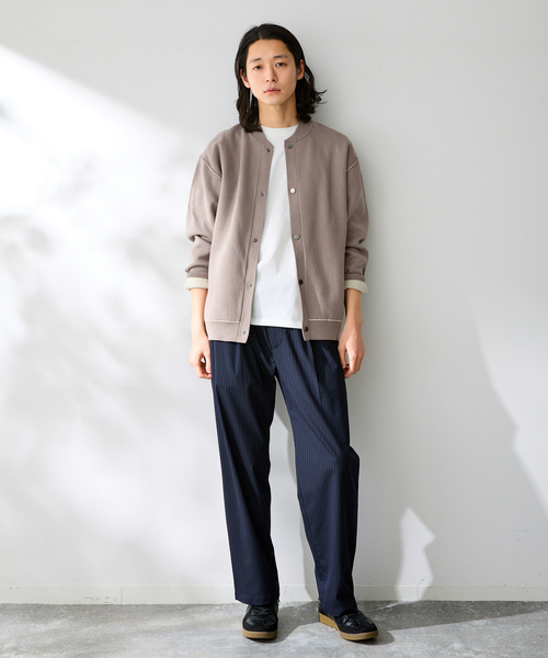 B.C STOCK（ベーセーストック）の「ANTS & ELEPHANTS / アンツアンドエレファンツ 2TONE SWEATLIKE リブCD（カーディガン/ボレロ・メンズ・ネイビー/ベージュ/チャコールグレー/レッド・LARGE/MEDIUM）」の10枚目の写真