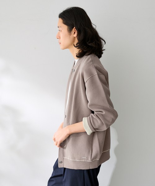 B.C STOCK（ベーセーストック）の「ANTS & ELEPHANTS / アンツアンドエレファンツ 2TONE SWEATLIKE リブCD（カーディガン/ボレロ・メンズ・ネイビー/ベージュ/チャコールグレー/レッド・LARGE/MEDIUM）」の12枚目の写真