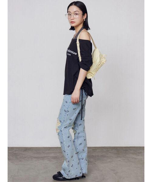 EMODA(エモダ)の「ルーズネックストリングTシャツ(Tシャツ/カットソー・レディース・ピンク/グレー/ホワイト/ブラック・FREE)」の19枚目の写真