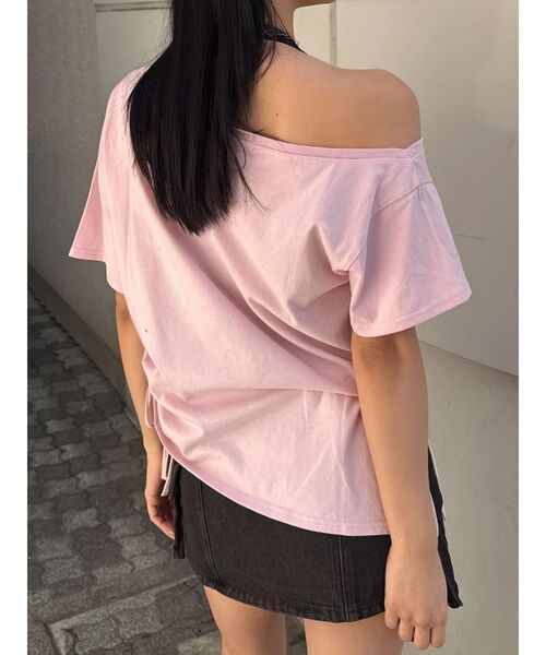 EMODA(エモダ)の「ルーズネックストリングTシャツ(Tシャツ/カットソー・レディース・ピンク/グレー/ホワイト/ブラック・FREE)」の22枚目の写真