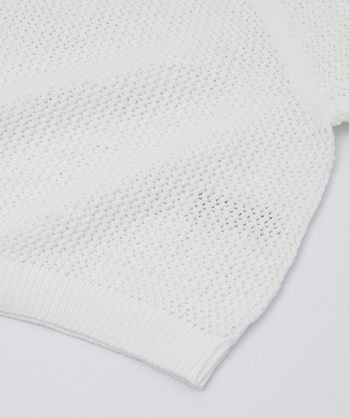 adidas Originals(アディダスオリジナルス)の「adidas W KNITTED CROCHET POLO CX746(ポロシャツ・レディース・ホワイト/ブラウン・S/M)」の7枚目の写真