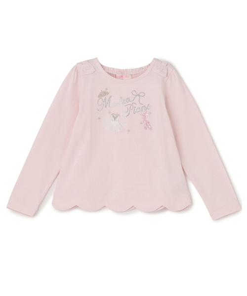 mezzo piano(メゾピアノ)の「バレリーナロゴ 長袖Tシャツ(Tシャツ/カットソー・キッズ・ラベンダー/オフホワイト/ライトピンク・120cm/130cm/110cm/140cm)」の3枚目の写真