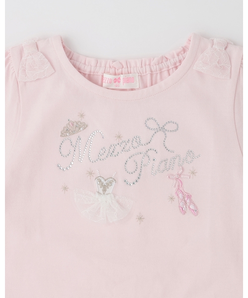 mezzo piano(メゾピアノ)の「バレリーナロゴ 長袖Tシャツ(Tシャツ/カットソー・キッズ・ラベンダー/オフホワイト/ライトピンク・120cm/130cm/110cm/140cm)」の5枚目の写真