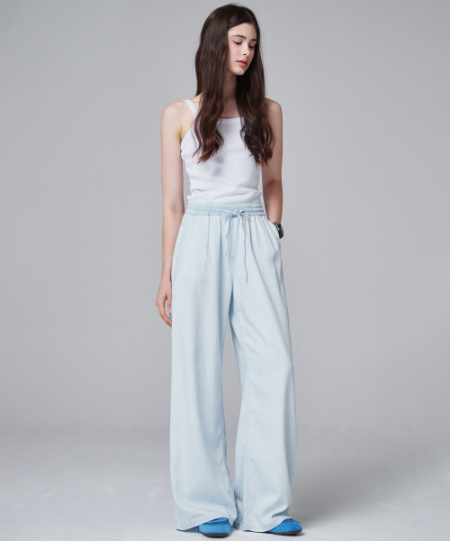MALOUPE（マロップ）の「9144 テンセルバンディングデニム（ライトインディゴ）（デニムパンツ・レディース・ダークネイビー・SMALL/MEDIUM）」の3枚目の写真