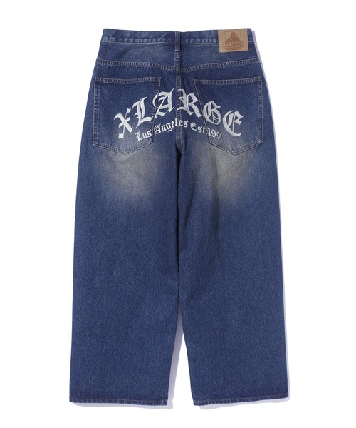 XLARGE（エクストララージ）の「OLD ENGLISH BAGGY DENIM PANTS（デニムパンツ・メンズ・ブラック/インディゴブルー・30inch/32inch/34inch/36inch）」の8枚目の写真