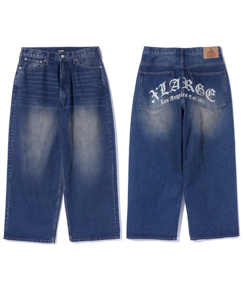 XLARGE（エクストララージ）の「OLD ENGLISH BAGGY DENIM PANTS（デニムパンツ・メンズ・ブラック/インディゴブルー・30inch/32inch/34inch/36inch）」の6枚目の写真