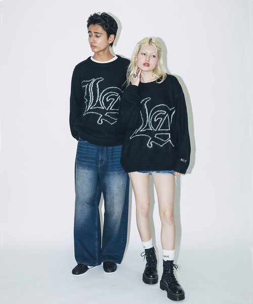 XLARGE（エクストララージ）の「OLD ENGLISH BAGGY DENIM PANTS（デニムパンツ・メンズ・ブラック/インディゴブルー・30inch/32inch/34inch/36inch）」の5枚目の写真