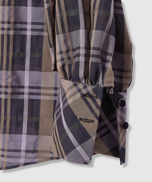 allureville(アルアバイル)の「シアーチェックボウブラウス(シャツ/ブラウス・レディース・ライトパープル/ライトベージュ・2)」の12枚目の写真