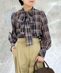 allureville（アルアバイル）の「シアーチェックボウブラウス（シャツ/ブラウス）」