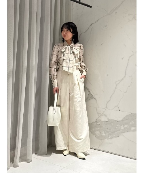 allureville(アルアバイル)の「シアーチェックボウブラウス(シャツ/ブラウス・レディース・ライトパープル/ライトベージュ・2)」の15枚目の写真