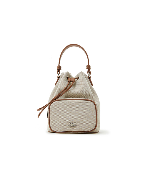 LAP(ラップ)の「CANVAS POCKET BUCKET BAG AS7AB202(メッセンジャーバッグ・レディース・ベージュ/ブルー・FREE)」の1枚目の写真