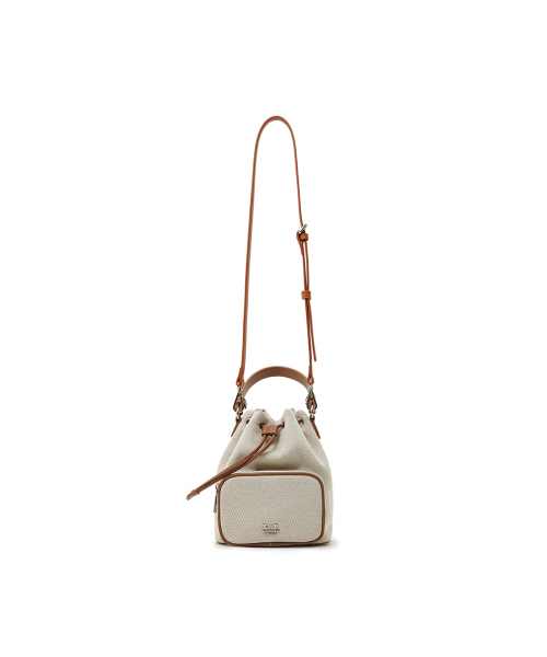 LAP(ラップ)の「CANVAS POCKET BUCKET BAG AS7AB202(メッセンジャーバッグ・レディース・ベージュ/ブルー・FREE)」の4枚目の写真