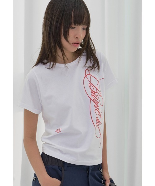 FANCY CLUB(ファンシークラブ)の「A'GEM/9 × .kom 『FANCY CLUB/ファンシークラブ』 BURNING LEAF TEE/バーニングリーフTシャツ(Tシャツ/カットソー・レディース・ホワイト/ブラック・FREE)」の9枚目の写真