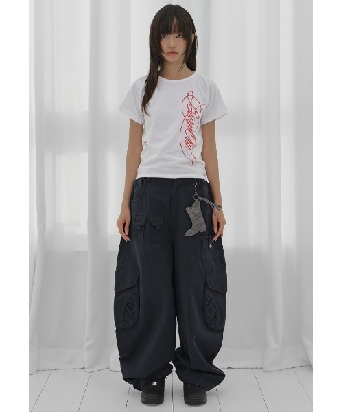 FANCY CLUB(ファンシークラブ)の「A'GEM/9 × .kom 『FANCY CLUB/ファンシークラブ』 BURNING LEAF TEE/バーニングリーフTシャツ(Tシャツ/カットソー・レディース・ホワイト/ブラック・FREE)」の7枚目の写真