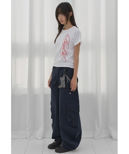 FANCY CLUB(ファンシークラブ)の「A'GEM/9 × .kom 『FANCY CLUB/ファンシークラブ』 BURNING LEAF TEE/バーニングリーフTシャツ(Tシャツ/カットソー・レディース・ホワイト/ブラック・FREE)」の6枚目の写真