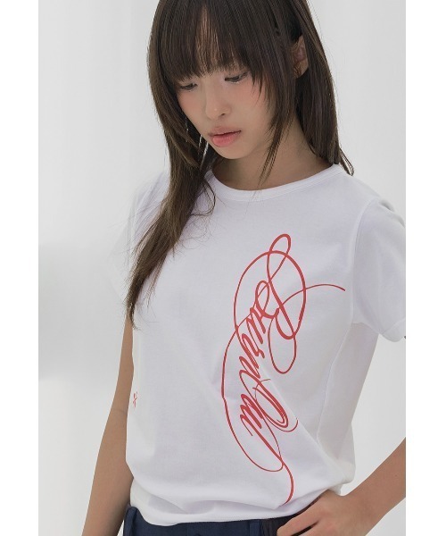 FANCY CLUB(ファンシークラブ)の「A'GEM/9 × .kom 『FANCY CLUB/ファンシークラブ』 BURNING LEAF TEE/バーニングリーフTシャツ(Tシャツ/カットソー・レディース・ホワイト/ブラック・FREE)」の10枚目の写真