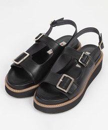 BARCLAY（バークレー）厚底軽量ソール 甲ダブルストラップ バックバンドサンダル