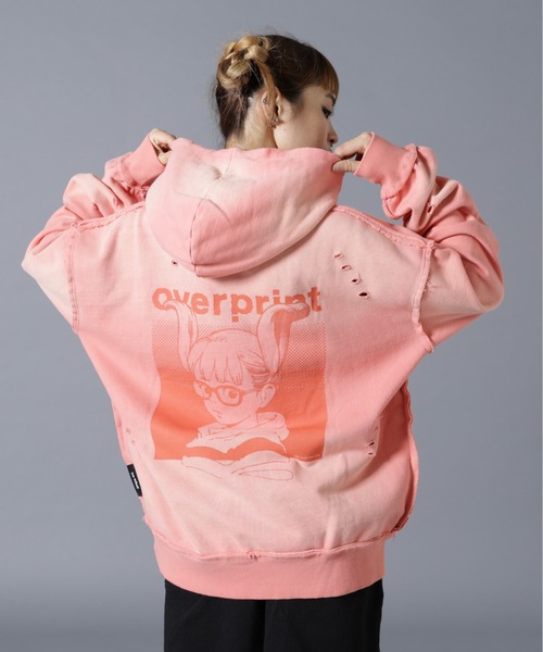 over print(オーバープリント)の「overprint/オーバープリント/SHADOW Hoodie C(パーカー・レディース・ピンク/ブラック・S/L/M)」の21枚目の写真