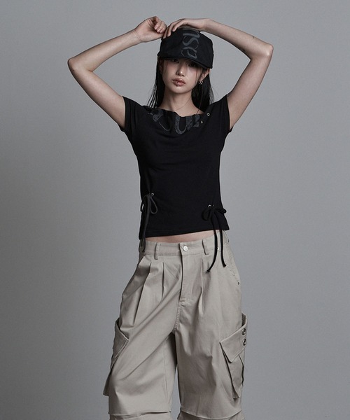 as you are(アズユーアー)の「◇ASYOUARE◇パンチング アンバランス オフショルダー Tシャツ PUNCHING UNBALANCE OFF-SHOULDER T-SHIRT(Tシャツ/カットソー・レディース・ホワイト/ブラック/グレー・FREE)」の17枚目の写真