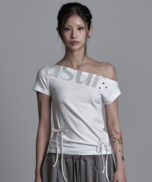 as you are(アズユーアー)の「◇ASYOUARE◇パンチング アンバランス オフショルダー Tシャツ PUNCHING UNBALANCE OFF-SHOULDER T-SHIRT(Tシャツ/カットソー・レディース・ホワイト/ブラック/グレー・FREE)」の22枚目の写真