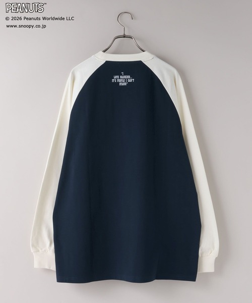 LOWRYS FARM（ローリーズファーム）の「【LFM(U)】SNOOPYラグランＴロングスリーブ　 656663（Tシャツ/カットソー・メンズ・ネイビー/ホワイト/ブラウン・MEDIUM/LARGE）」の13枚目の写真