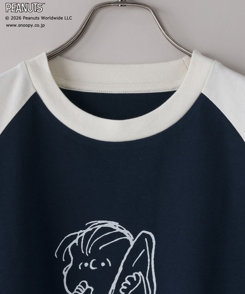 LOWRYS FARM（ローリーズファーム）の「【LFM(U)】SNOOPYラグランＴロングスリーブ　 656663（Tシャツ/カットソー・メンズ・ネイビー/ホワイト/ブラウン・MEDIUM/LARGE）」の14枚目の写真