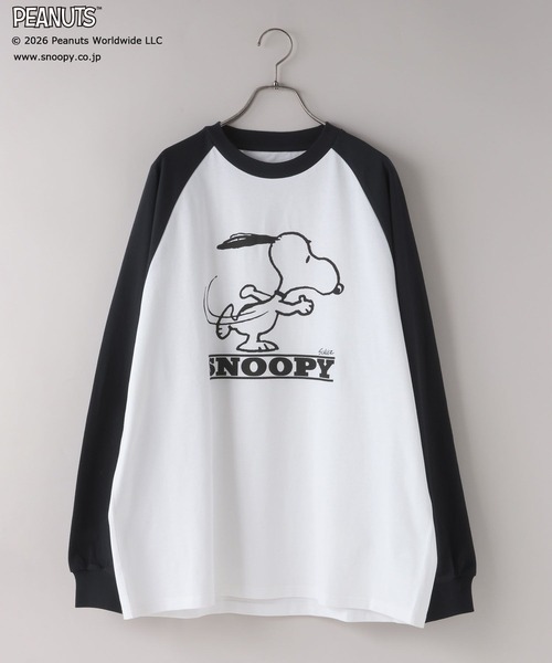LOWRYS FARM（ローリーズファーム）の「【LFM(U)】SNOOPYラグランＴロングスリーブ　 656663（Tシャツ/カットソー・メンズ・ネイビー/ホワイト/ブラウン・MEDIUM/LARGE）」の16枚目の写真
