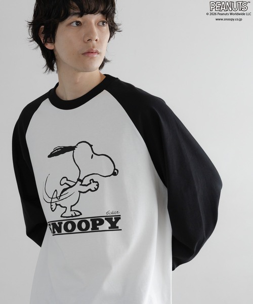 LOWRYS FARM（ローリーズファーム）の「【LFM(U)】SNOOPYラグランＴロングスリーブ　 656663（Tシャツ/カットソー・メンズ・ネイビー/ホワイト/ブラウン・MEDIUM/LARGE）」の17枚目の写真