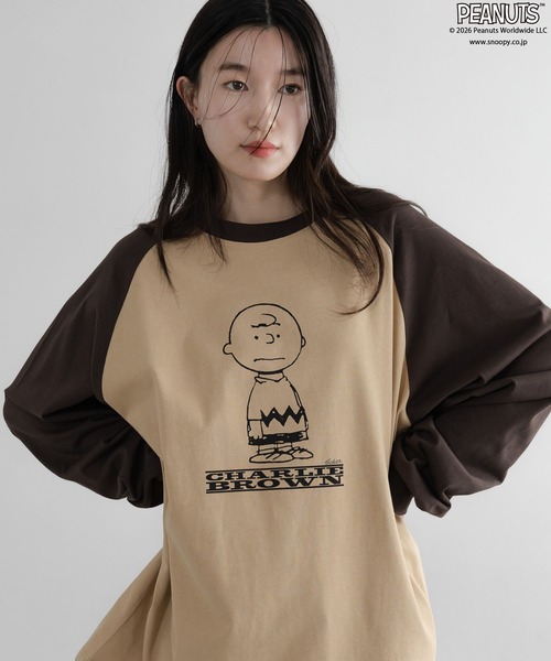 LOWRYS FARM（ローリーズファーム）の「【LFM(U)】SNOOPYラグランＴロングスリーブ　 656663（Tシャツ/カットソー・メンズ・ネイビー/ホワイト/ブラウン・MEDIUM/LARGE）」の21枚目の写真