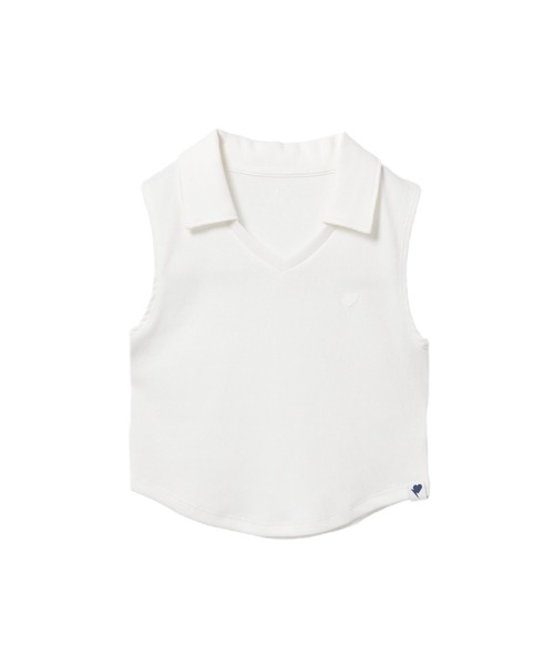 A BATHING APE（アベイシングエイプ）の「POLO VEST（タンクトップ・レディース・グレー/アイボリー/グリーン・X-SMALL/SMALL）」の2枚目の写真