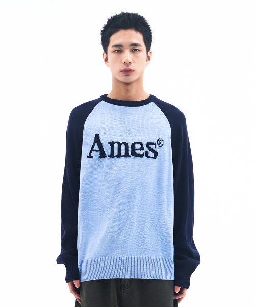 AMESWORLDWIDE(アメスワールドワイド)の「BASIC RAGLAN PULLOVER KNIT BLUE(ニット/セーター・メンズ・その他・LARGE/MEDIUM/SMALL)」の3枚目の写真