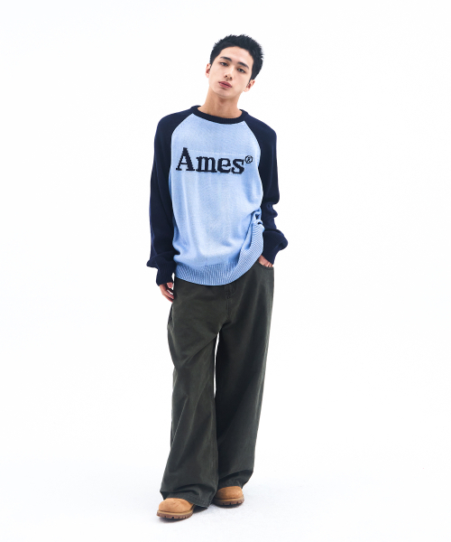 AMESWORLDWIDE(アメスワールドワイド)の「BASIC RAGLAN PULLOVER KNIT BLUE(ニット/セーター・メンズ・その他・LARGE/MEDIUM/SMALL)」の9枚目の写真