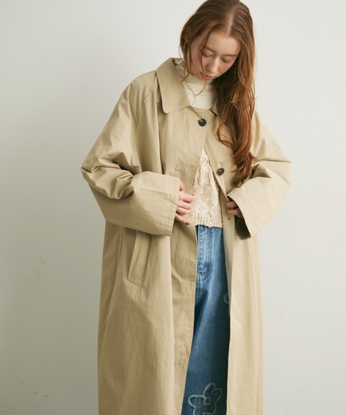 Crisp（クリスプ）の「ステンカラーロングコート（ステンカラーコート・レディース・ブルー/ベージュ・FREE）」の22枚目の写真