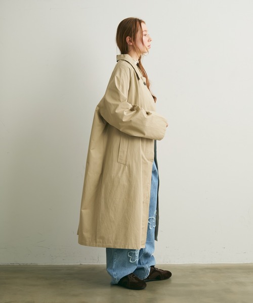 Crisp（クリスプ）の「ステンカラーロングコート（ステンカラーコート・レディース・ブルー/ベージュ・FREE）」の17枚目の写真