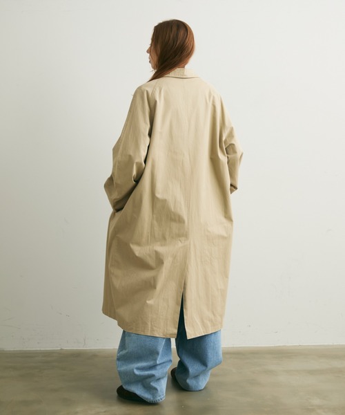 Crisp（クリスプ）の「ステンカラーロングコート（ステンカラーコート・レディース・ブルー/ベージュ・FREE）」の18枚目の写真