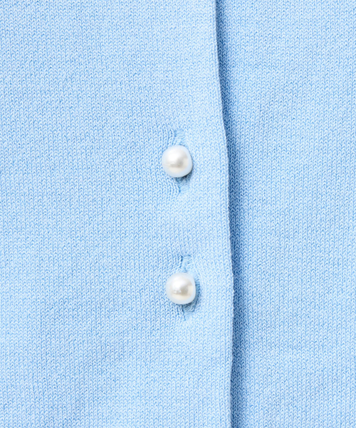 NARACAMICIE（ナラカミーチェ）の「【NARACAMICIE】パール釦クルーネックカーディガン（カーディガン/ボレロ・レディース・ブルー/ホワイト/ネイビー・M/XL）」の10枚目の写真