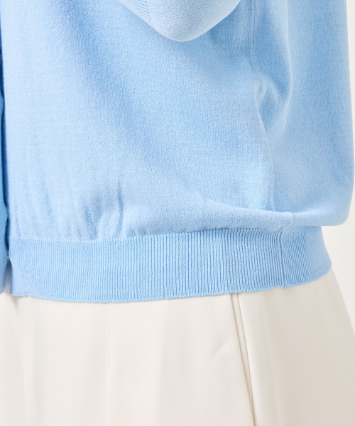 NARACAMICIE（ナラカミーチェ）の「【NARACAMICIE】パール釦クルーネックカーディガン（カーディガン/ボレロ・レディース・ブルー/ホワイト/ネイビー・M/XL）」の11枚目の写真