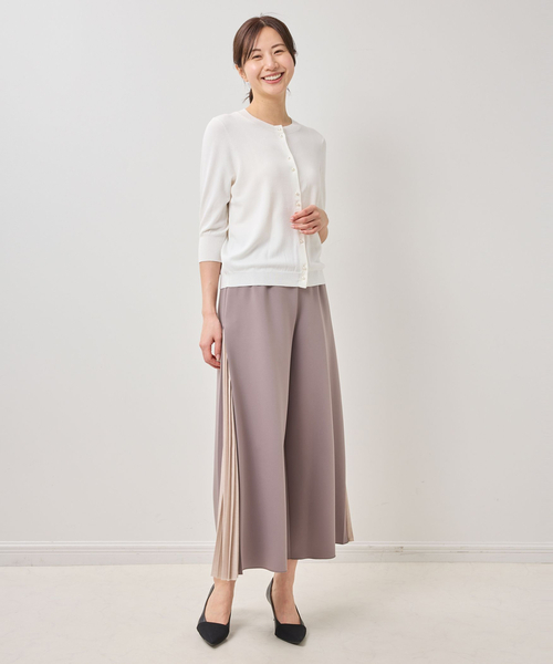 NARACAMICIE（ナラカミーチェ）の「【NARACAMICIE】パール釦クルーネックカーディガン（カーディガン/ボレロ・レディース・ブルー/ホワイト/ネイビー・M/XL）」の14枚目の写真