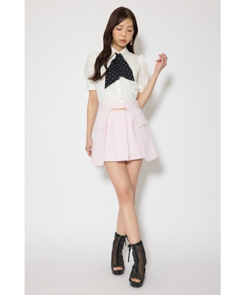 rienda(リエンダ)の「【森香澄さん着用】スカーフ付きハーフスリーブブラウス 春服(シャツ/ブラウス・レディース・ブルー/ライトイエロー/ホワイト・FREE)」の5枚目の写真