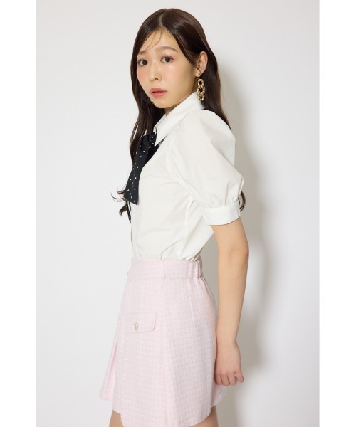 rienda(リエンダ)の「【森香澄さん着用】スカーフ付きハーフスリーブブラウス 春服(シャツ/ブラウス・レディース・ブルー/ライトイエロー/ホワイト・FREE)」の7枚目の写真