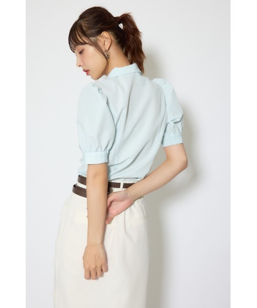 rienda(リエンダ)の「【森香澄さん着用】スカーフ付きハーフスリーブブラウス 春服(シャツ/ブラウス・レディース・ブルー/ライトイエロー/ホワイト・FREE)」の12枚目の写真
