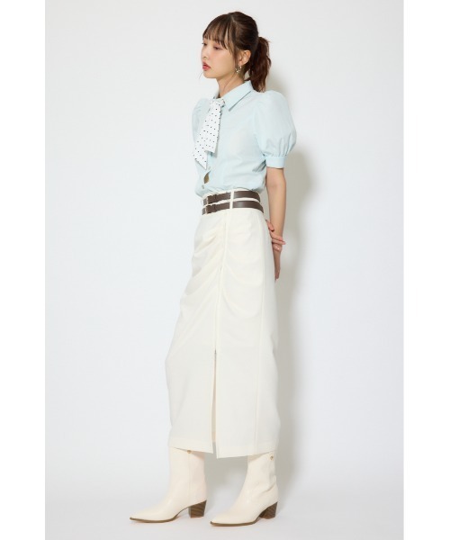 rienda(リエンダ)の「【森香澄さん着用】スカーフ付きハーフスリーブブラウス 春服(シャツ/ブラウス・レディース・ブルー/ライトイエロー/ホワイト・FREE)」の14枚目の写真