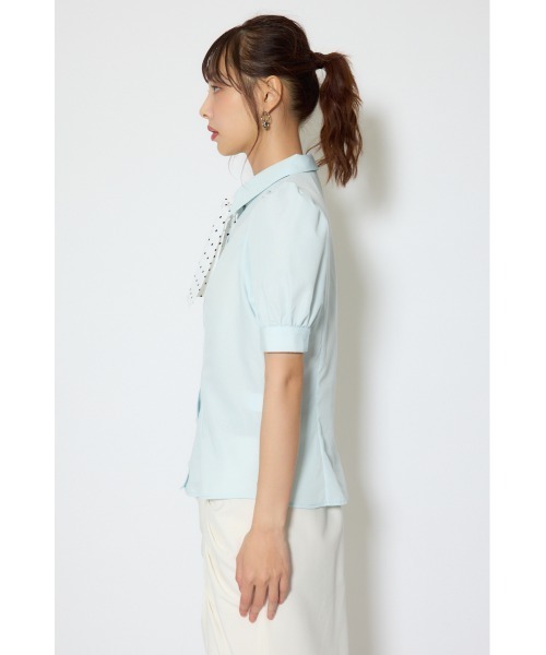 rienda(リエンダ)の「【森香澄さん着用】スカーフ付きハーフスリーブブラウス 春服(シャツ/ブラウス・レディース・ブルー/ライトイエロー/ホワイト・FREE)」の16枚目の写真