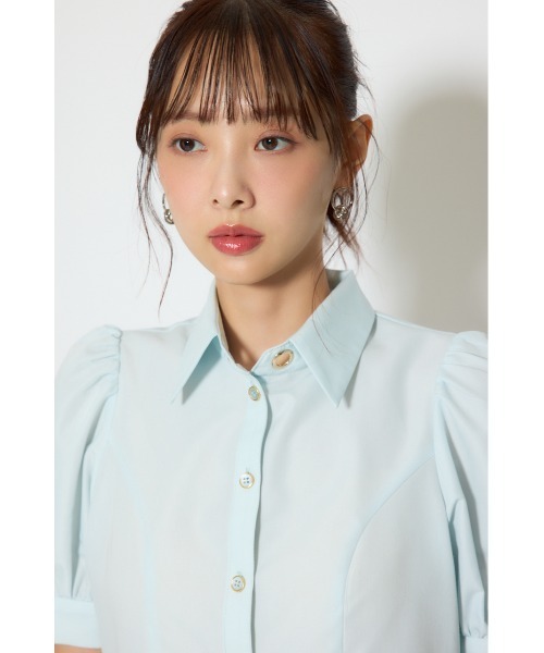 rienda(リエンダ)の「【森香澄さん着用】スカーフ付きハーフスリーブブラウス 春服(シャツ/ブラウス・レディース・ブルー/ライトイエロー/ホワイト・FREE)」の19枚目の写真