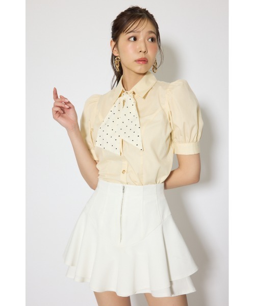 rienda(リエンダ)の「【森香澄さん着用】スカーフ付きハーフスリーブブラウス 春服(シャツ/ブラウス・レディース・ブルー/ライトイエロー/ホワイト・FREE)」の22枚目の写真