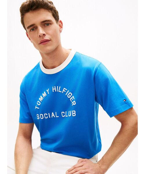 TOMMY HILFIGER(トミーヒルフィガー)の「カントリークラブリンガーTシャツ(Tシャツ/カットソー・メンズ・ブルー/ホワイト・LARGE/MEDIUM/X-LARGE/SMALL)」の8枚目の写真